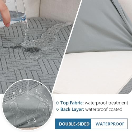 Hyha Waterproof Couch Cushion Covers 3PC Grey