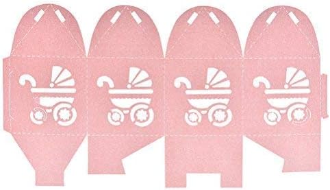 CTY Baby Baby Shower Girl Favor Gift Box Set 50pcs Pink Carriage