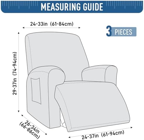 TAOCOCO Recliner Chair Cover 3 Piece Set