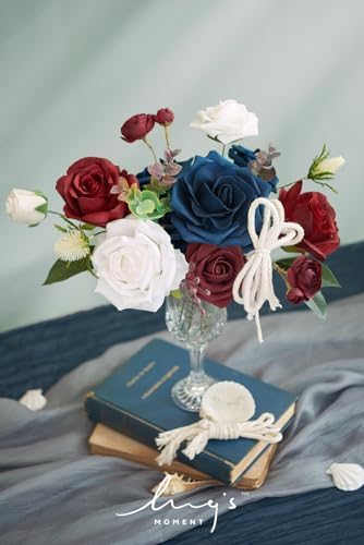 Lings Moment Artificial Flower Combo Navy Blue Red