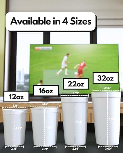 PartyPrints 10 Pack White Reusable Plastic Cups