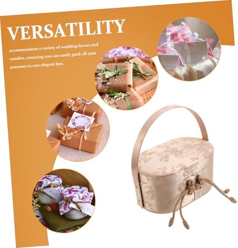 OATIPHO Brocade Wedding Candy Boxes with Handle 1