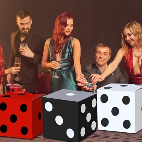 6 Pcs Dice Favor Boxes Casino Style White