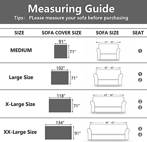 Meetsky Grey Sofa Slipcover 71x91 Medium