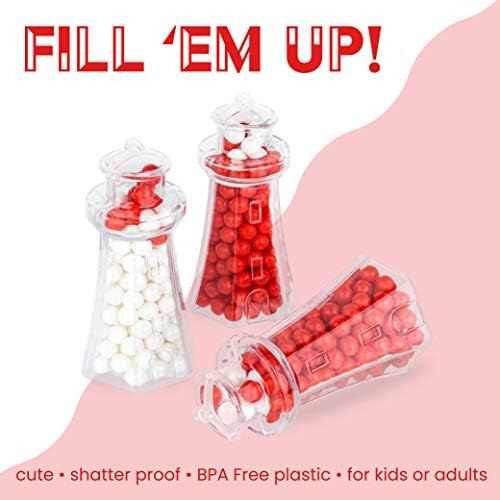 Hammont Light House Candy Boxes 12 Pack Clear Acrylic
