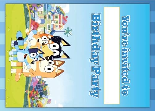 Set of 20 Pup-Themed Birthday Invites with Envelopes