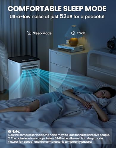 TECXERLLON 10000 BTU Portable AC with Cooling Dehumidifier Fan Sleep Modes