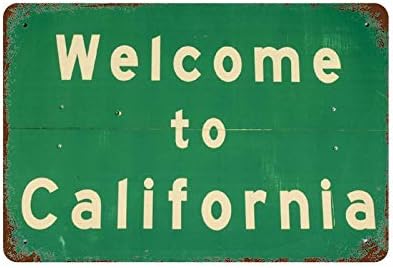 Retro Nostalgic Welcome to California Metal Sign