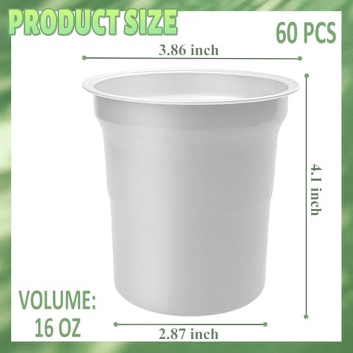 60 Pack 16 oz Reusable Aluminum Drinking Cups for Parties and Gatherings