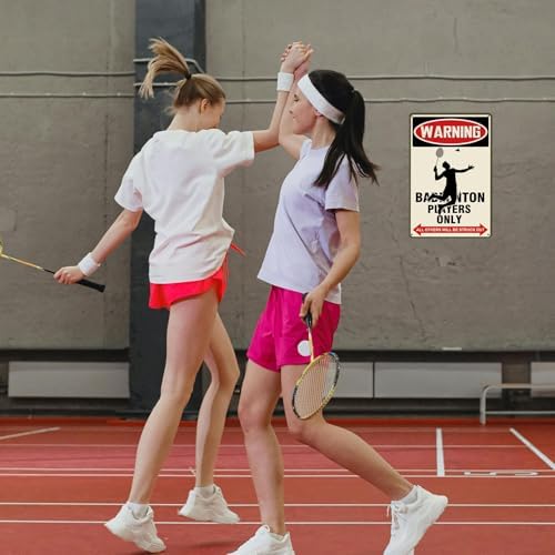Badminton Warning Sign Indoor Outdoor Aluminum 8x12 Inch