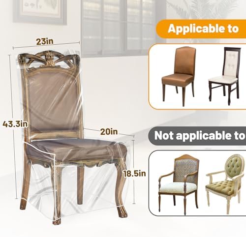 PAMASE 4 Pack Dining Chair Protectors with Backrests 1