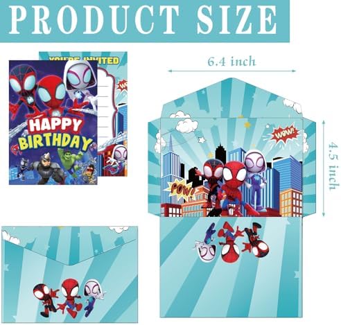 24 Pack Friends Party Invitations with Envelopes and Stickers 1