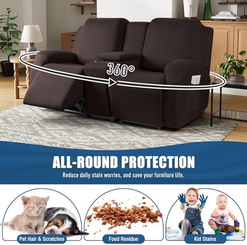 TAOCOCO Reclining Loveseat Slipcover with Console