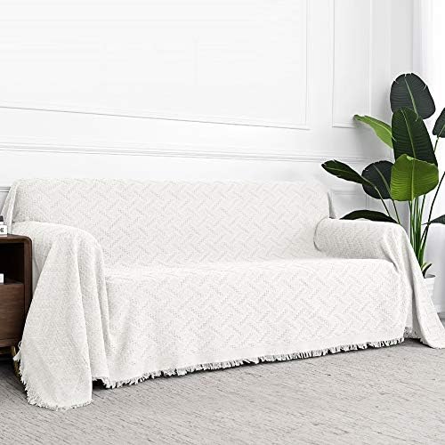MYSKY HOME XX-Large White Sofa Slipcover