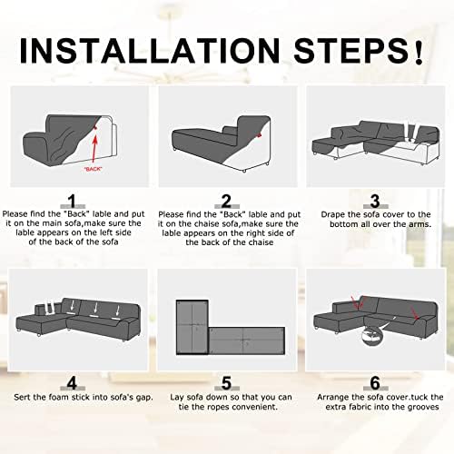 NAISI L Shape Sectional Couch Cover 2 pcs Set