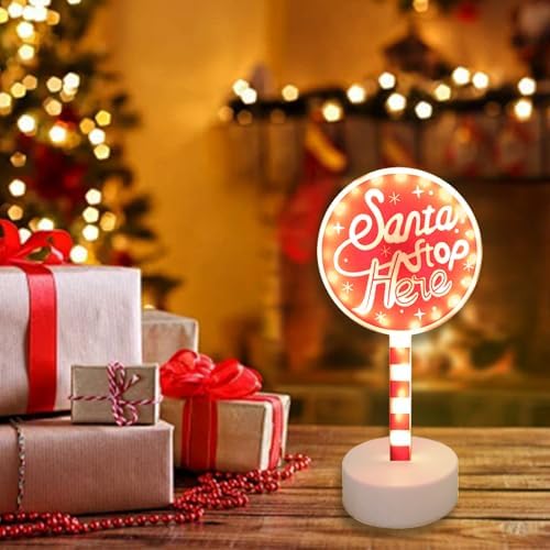 Christmas Decoration Light Sign with LED Beads Round Design