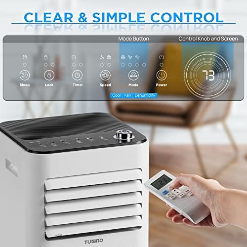 TURBRO Finnmark 10000 BTU Portable Air Conditioner Fan Dehumidifier