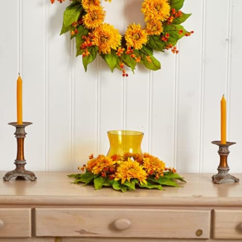 Nearly Natural Golden Sunflower Candelabrum Artificial Flower