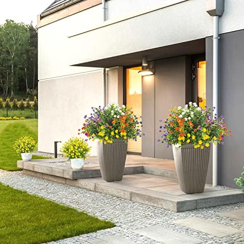 20 Pieces UV Resistant Artificial Boxwood Flowers for Outdoor Hanging Gardens