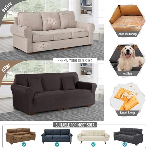 Ruaozz Stretch Sofa Cover 3 Seater Universal Fit