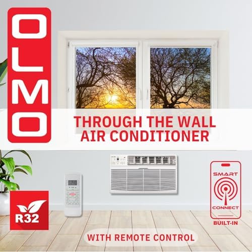 OLMO 14000 BTU 230V Wall Air Conditioner with Heating and Smart Control