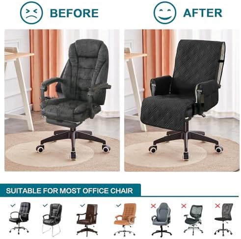 Turquoize Waterproof Office Chair Cover with Armrests