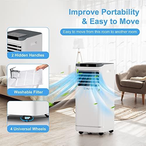 10000 BTU Portable Air Conditioner with 4-in-1 Functionality