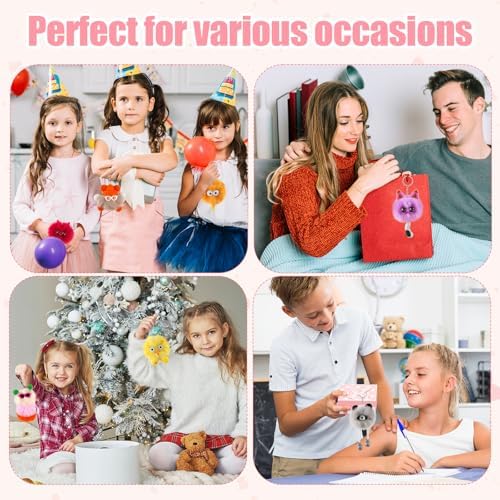 24Pcs Cute Plush Keychains for Kids Boys Girls Birthday Party Favors
