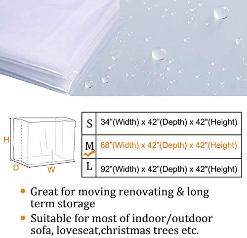 STARTWO Plastic Sofa Cover 42x68x42 Heavy Duty Water Resistant