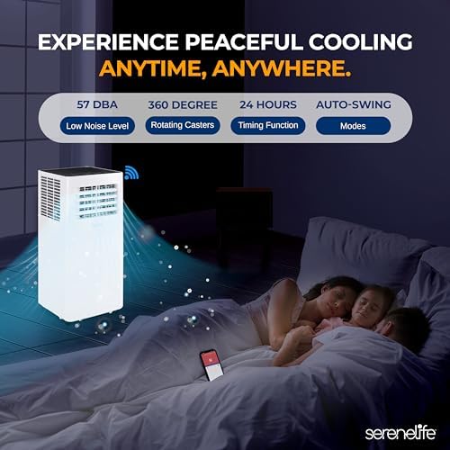 SereneLife Small Portable AC with Dehumidifier 8000 BTU