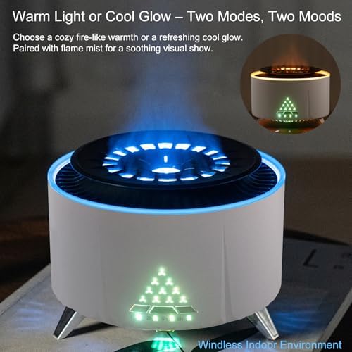 HodeMi Small Cool Mist Humidifier with Essential Oil Diffuser and Flame Mode