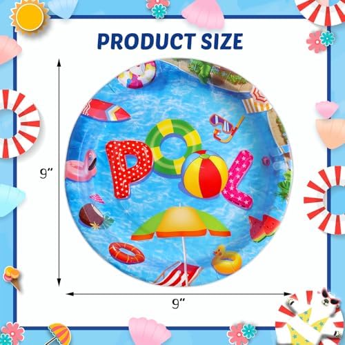 Fancy Land Pool Party Plates 24Pcs