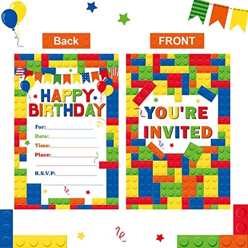 Nezyo 30 Pack Birthday Party Invitations with Envelopes