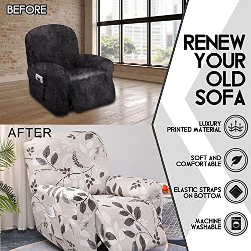 CRFATOP 4-Piece Recliner Slipcover with Pockets