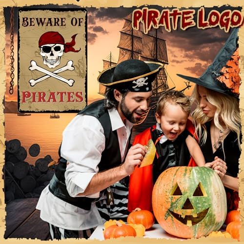 MorningRo 2 Pcs Pirate Metal Wall Signs
