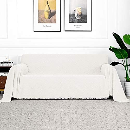MYSKY HOME XX-Large White Sofa Slipcover