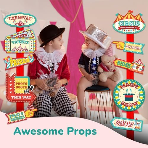 ArtCreativity Carnival Signs 20 Pack - Circus Decor