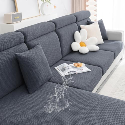 Smiry Waterproof Sofa Slipcover with Elastic Edge Grey