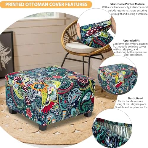 Soft Stretch Ottoman Cover for Home Decor