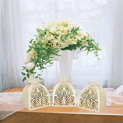 KPOSIYA Pack of 70 Laser Cut Beige Favor Boxes 1