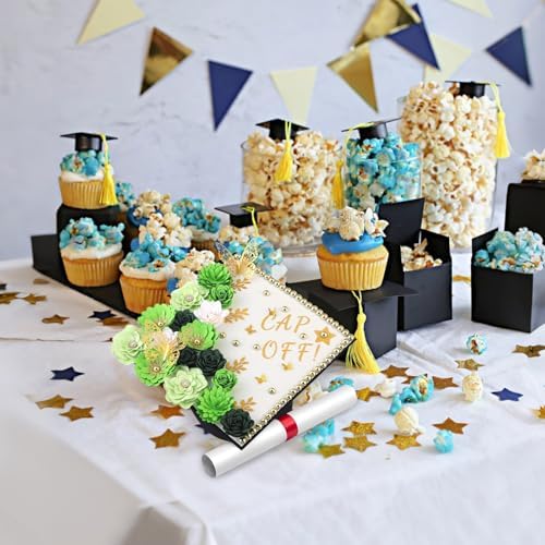 Graduation Cap Decoration Kit with 3D Paper Flowers