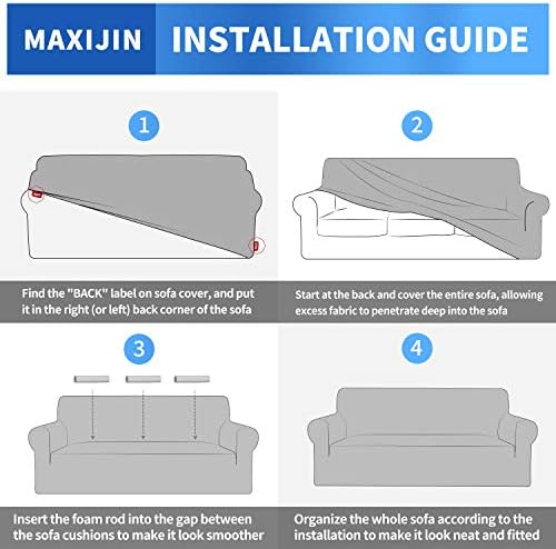MAXIJIN Stretch Loveseat Sofa Slipcover 1 Piece