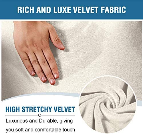 HVERSAILTEX Velvet Stretch Recliner Slipcovers 4-Piece Set Ivory