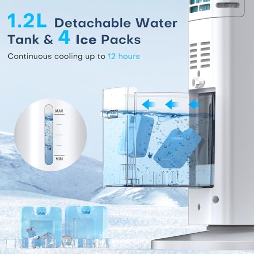 MYICY 35 Inch 3 in 1 Fan Humidifier Cooler Portable AC Unit