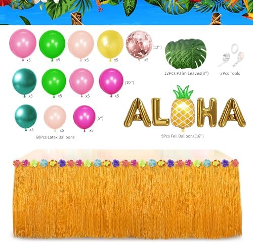 Hawaiian Luau Party Decor 169 Pcs Tropical Set