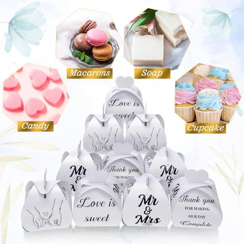 50 Pack Black Foil Wedding Candy Boxes