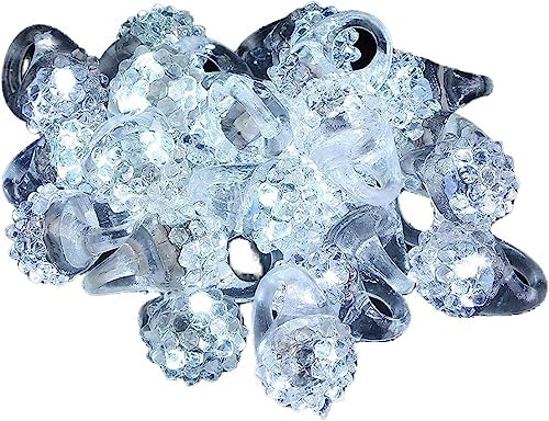 CH Solutions Shining White LED Flashing Jelly Rings 72 Ct