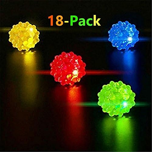 18 Pack Flashing LED Bumpy Rings for Kids
