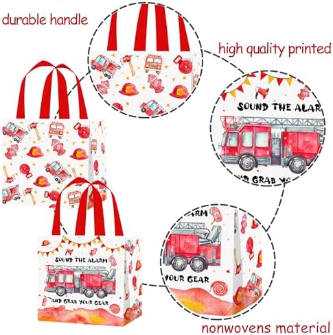 12pcs Fire Truck Party Gift Bags with Handles 1