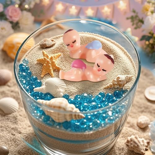 72 Pieces Mini Plastic Baby Favor Supplies Blue 1 Inch